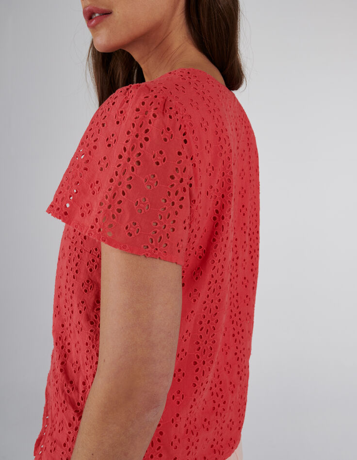 Top rosa botones bordado inglés I.Code-5
