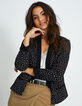 Zwarte blazer print stippen en palmen I.Code-1
