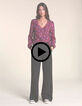 I.Code black camouflage print blouse color-8