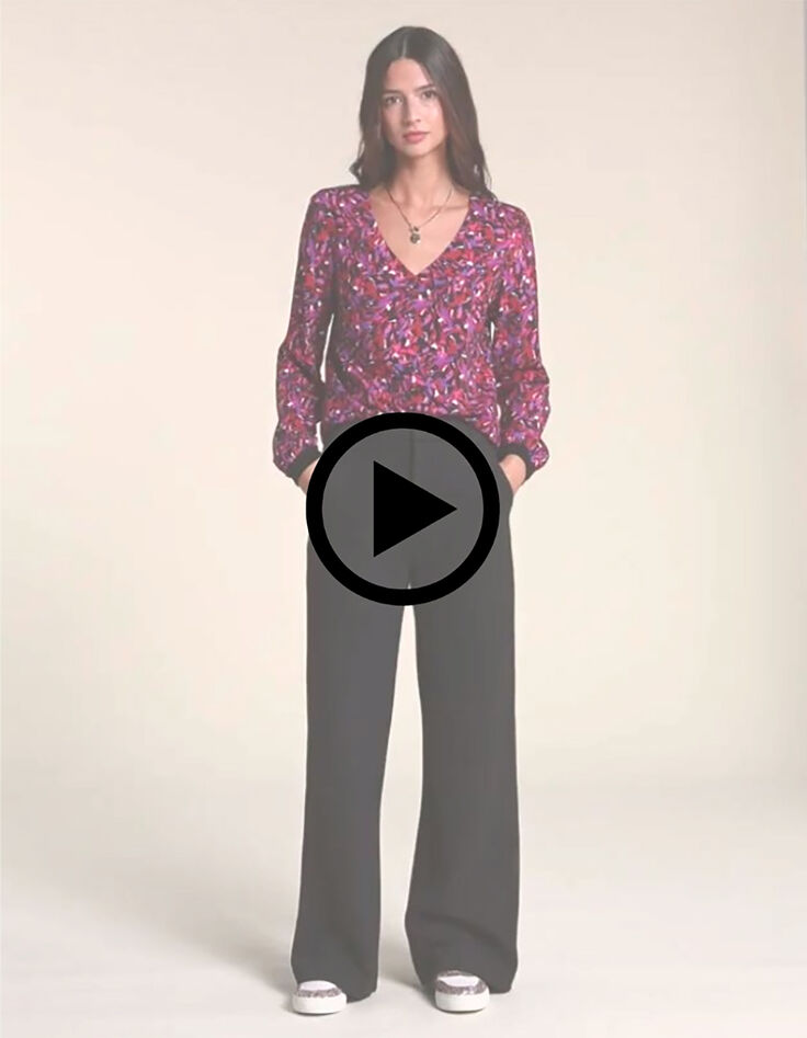 I.Code black camouflage print blouse color-8