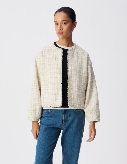 Rosa Tweedjacke in &Uuml;bergr&ouml;&szlig;e Damen - IKKS