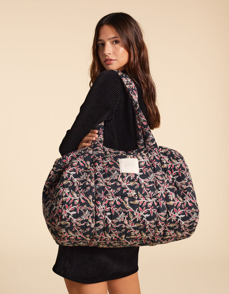 Sac bowling noir imprimé indien bohème I.Code-1
