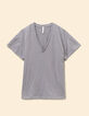 T-shirt gris maille métallisée I.Code-6