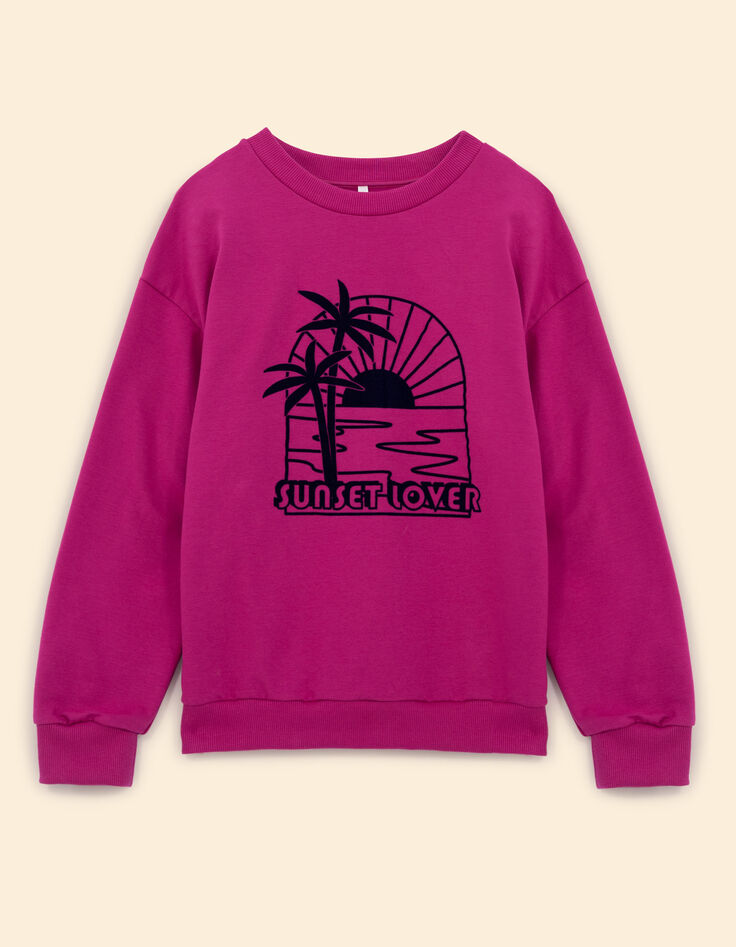Sweat rose coucher de soleil velours floqué I.Code-7