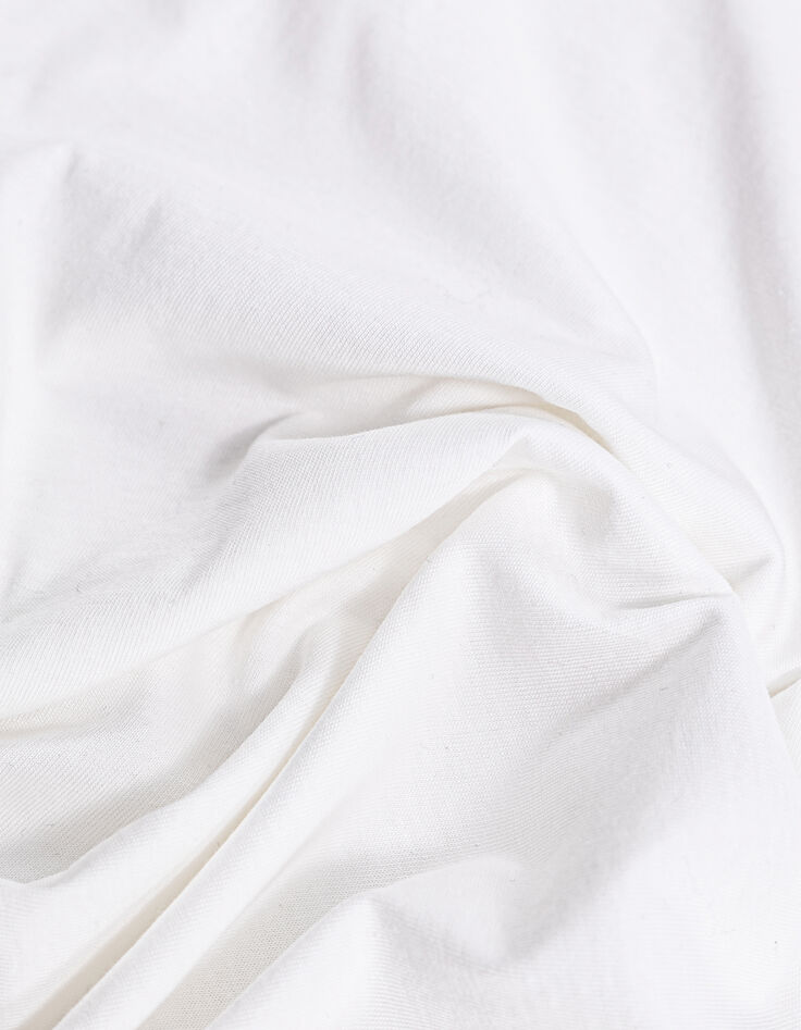 Wei&szlig;es T-Shirt Damen mit Fischgr&auml;ten-Stickerei R&uuml;cken-6