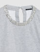 Graues Sweatshirt mit Juwelenausschnitt in &Uuml;bergr&ouml;&szlig;e Damen-6