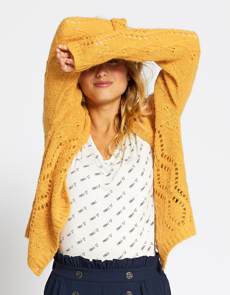 Gelbe Strickjacke I.Code-1