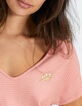 Watermeloen jurk in tricot gouden strepen I.Code-5