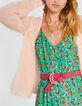 I.Code fresh pink decorative knit cardigan-1