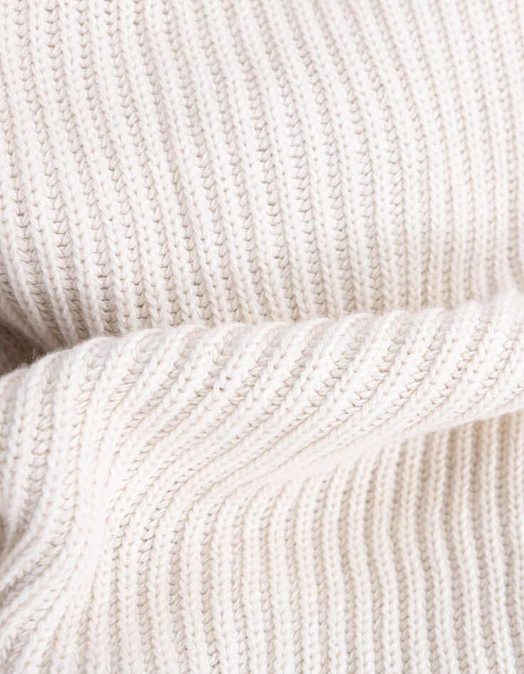 Ecru Truckerstrickpulli zweifarbige Streifen I.Code-9