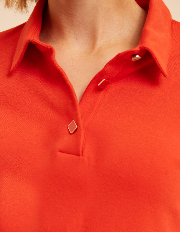 Robe rouge col chemise maille I.Code-6
