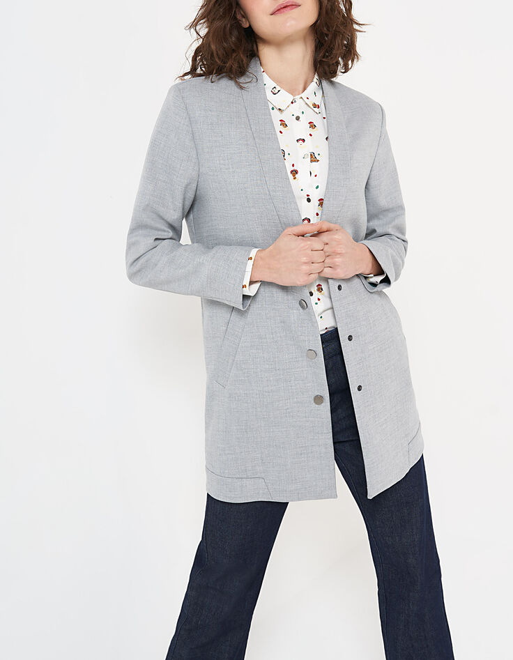 Manteau gris chiné pressionné I.Code-2
