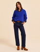 I.Code blue knit V-neck sweater Marine-7