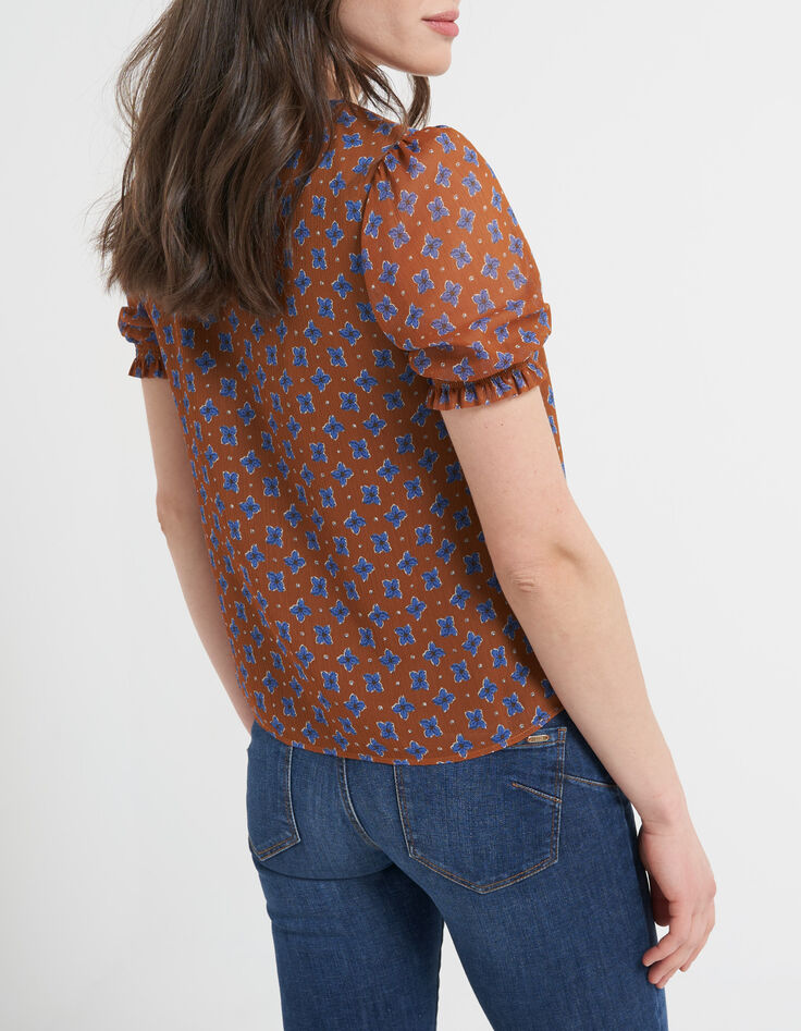 Top camel flores azules I.Code -3