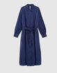 Robe longue indigo broderies ton sur ton I.Code -4
