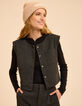Top sans manches gris maille faux-uni I.Code-6
