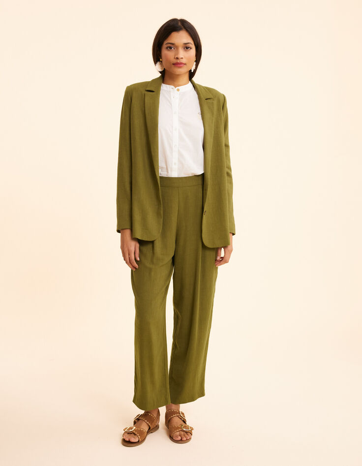 Anzugjacke aus khakifarbenem Leinengemisch I.Code-3