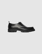 Schwarze Herren-Lederderbyschuhe mit Plateau-1