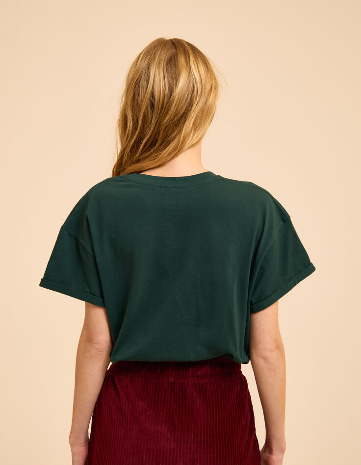 Groen T-shirt metallic tekst I.Code-4 Groen T-shirt metallic tekst I.Code-4