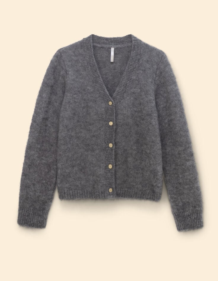 Cardigan gris tricot CHARLOTTE I.Code-6
