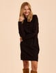 Robe manches longues noire tricot détails lurex I.Code-1 Robe manches longues noire tricot détails lurex I.Code-1
