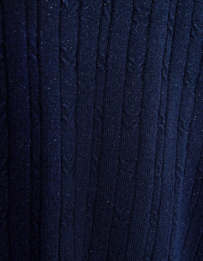 Pull marine pailleté tricot avec points fantaisie I.Code - I.CODE