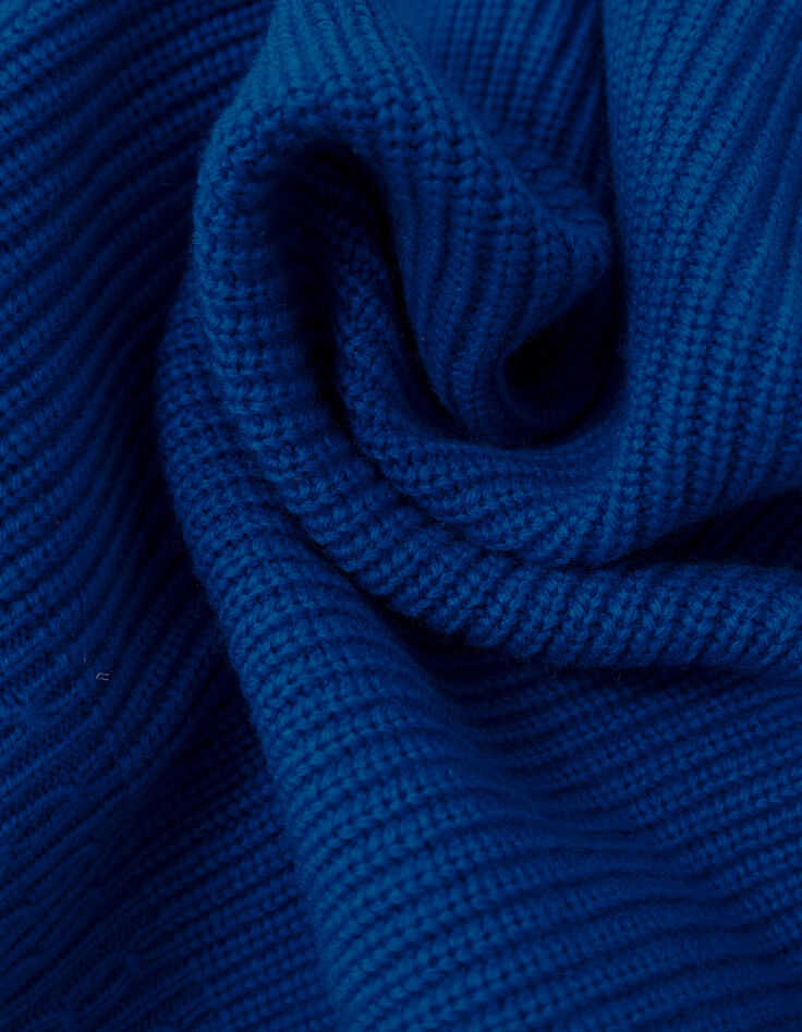 Cardigan encolure V bleu tricot fantaisie I.Code-7