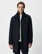 Blauer Trenchcoat mit abnehmbarem Kragen-2