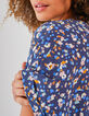 Marineblaues Top mit Fleckenprint I.Code-2