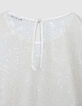 Damen kurze Bluse aus wei&szlig;er Spitze-9
