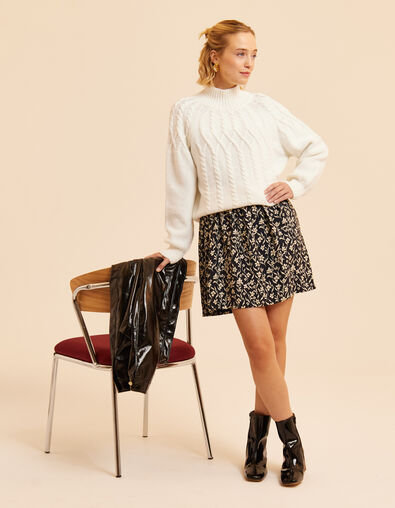 I.Code ecru cable knit sweater