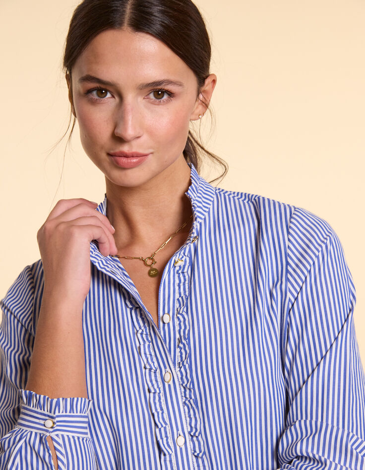 I.Code authentic blue striped shirt-5