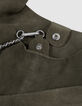 Khaki Hobo Veloursledertasche-6