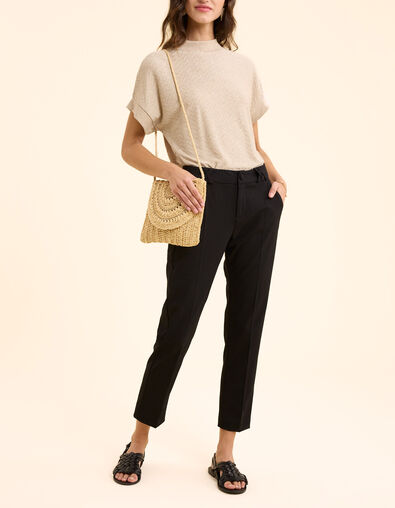 Pantalon city noir passants fantaisie I.Code