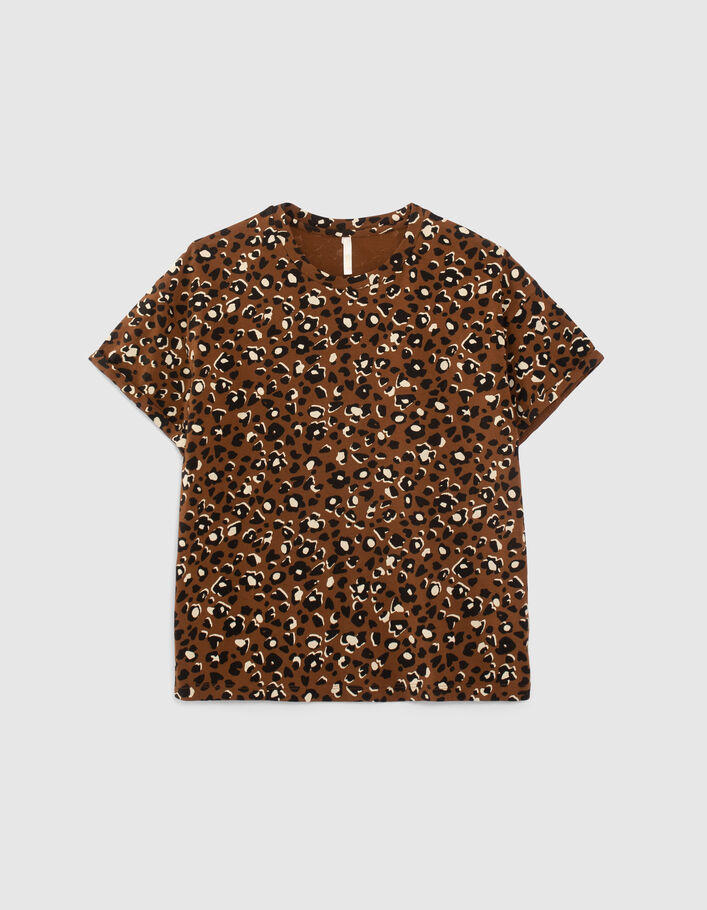 Tee-shirt camel imprimé léopard I.Code - I.CODE