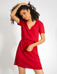 Robe rouge jacquard à taille coulissée I.Code-2