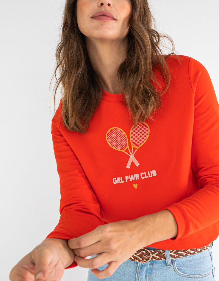 Sweat abricot à message I.Code-4