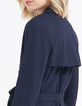I.Code navy minimalist jacquard knit trench coat-4