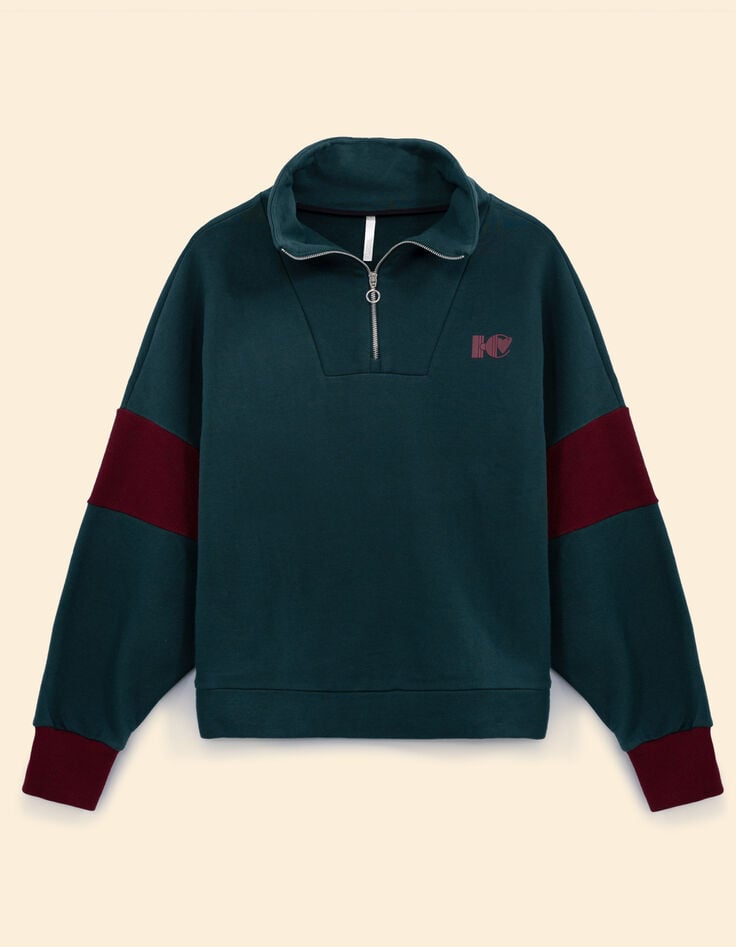 Sudadera camionero verde acanalada burdeos I.Code-7 Sudadera camionero verde acanalada burdeos I.Code-7