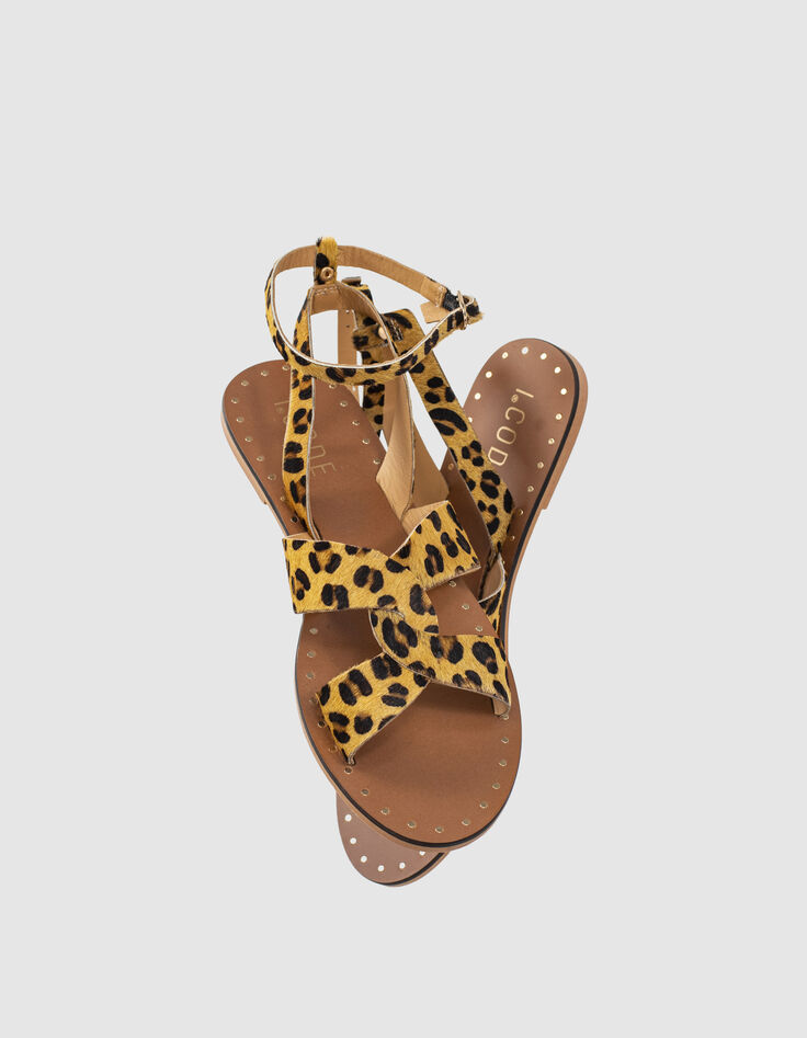 Ledersandalen mit Leopardentupfen I.Code-6