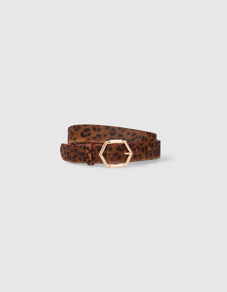 Ceinture fauve en cuir effet léopard I.Code-1