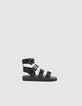Sandales noires en cuir verni embossé croco I.Code-2