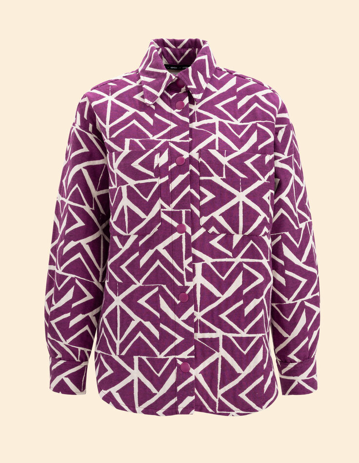 Veste violine jacquard motif graphique I.Code-6
