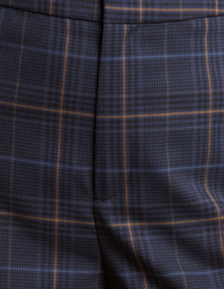 Marineblaue elegante Hose mit Karos I.Code-8