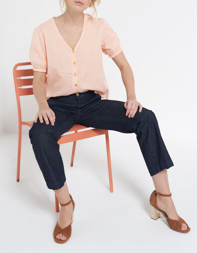 Water pink top met bloemknopen I.Code
