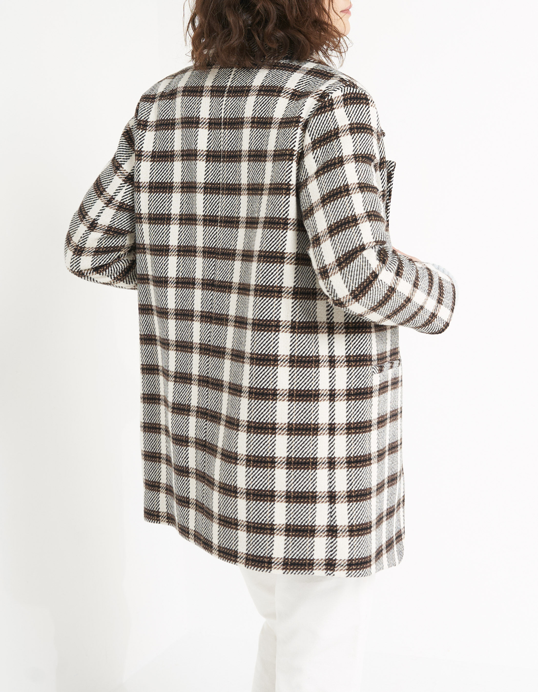 Off white check coat best sale