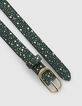 Empire Green Gürtel Veloursleder mit Gold-Muster I.Code-2