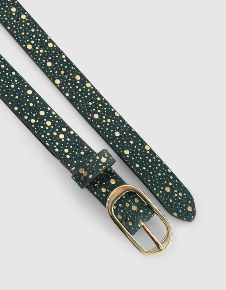 Empire Green Gürtel Veloursleder mit Gold-Muster I.Code-2
