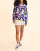 Chemise beige visuel floral graphique I.Code x THE FEEBLES-6