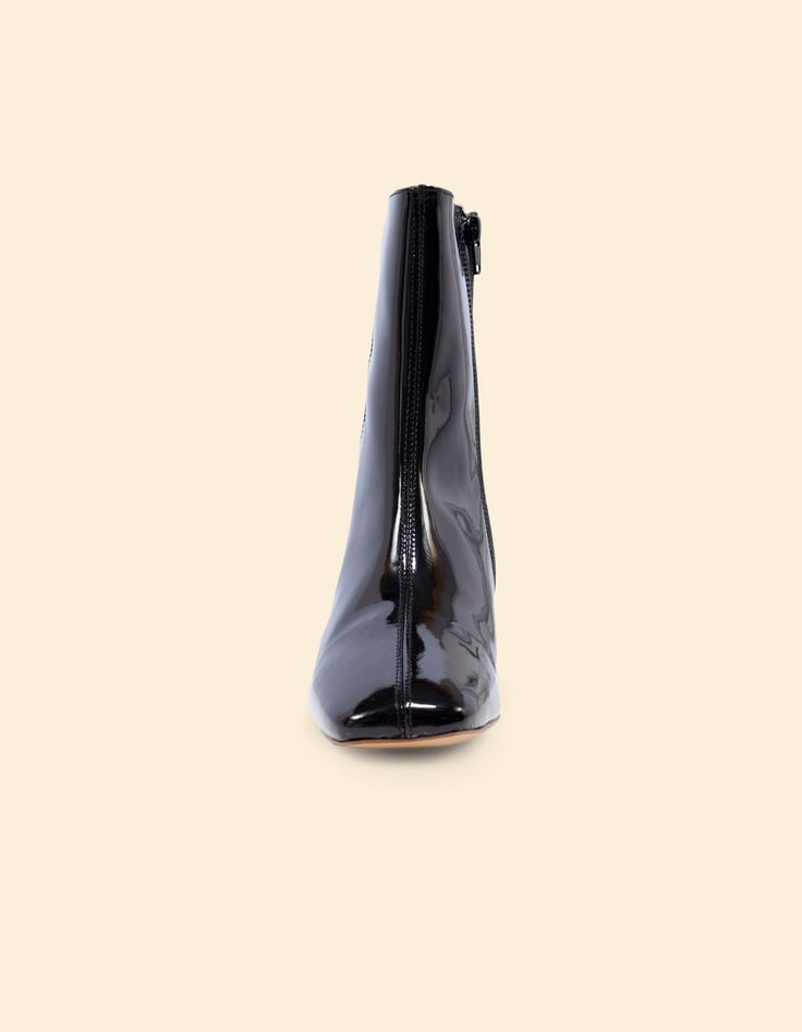 I.Code black patent leather heeled boots-2